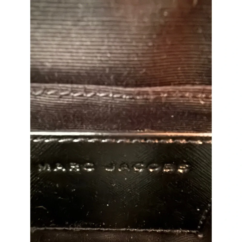 Marc Jacobs The Snapshot Bag Women's Small Black Leather Crossbody Glitter Strap